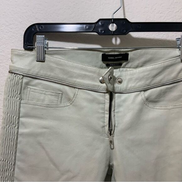 ISABEL MARANT gray  Lambskin Leather skinny Leg Pants 36 US 4 - Picture 5 of 13
